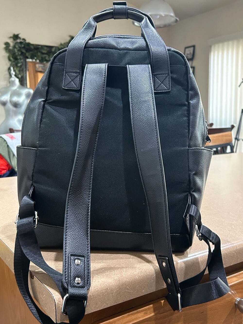 Disney Store Mickey Mouse Icon Flair Black Perforated Backpack - Picture 2 of 10